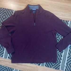 Brooks Brothers Men's Burgandy quarter zip sweater